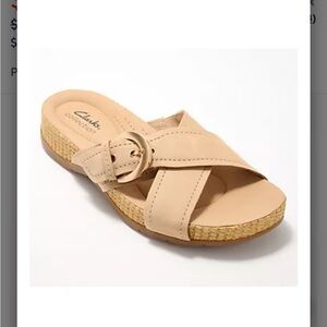 NWT 🛍️CLARKS COLLECTION LEATHER SLIDE🛍️ women’s size 7